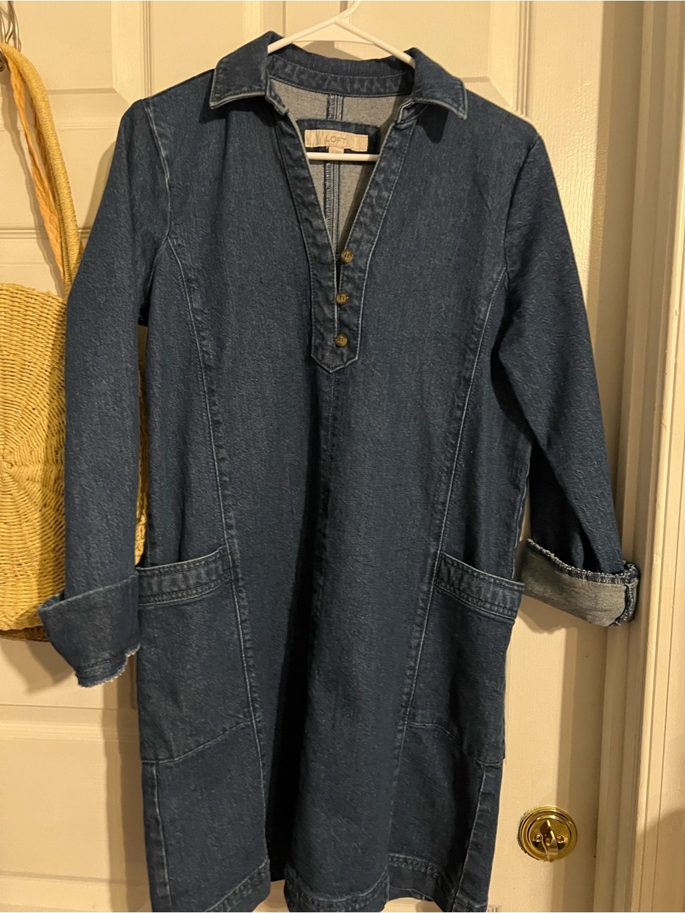 LOFT Dark Blue Denim Shirt Jacket